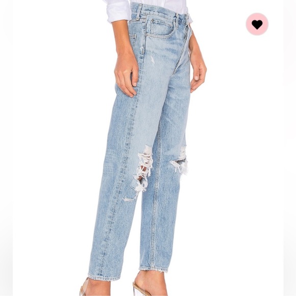 Agolde Light Blue Distressed Women Jeans - Picture 2 of 8